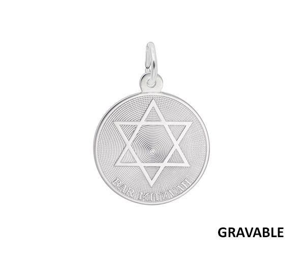 PENDENTIF 14K BAR MITHZVAH 19.6X19.6MM